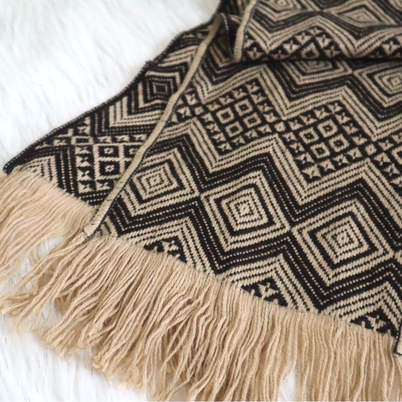 Original Alpaca‎ Wool Blend Scarf Brown & Camel Color  Unisex - Picture 5 of 7